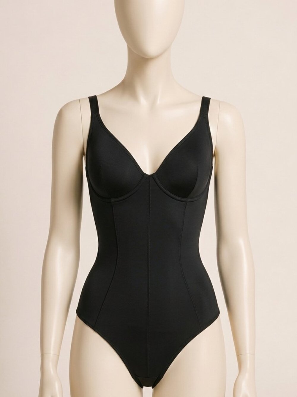 FeelinGirl Black V Neck Thong Bodysuit Women's Size L New Sealed